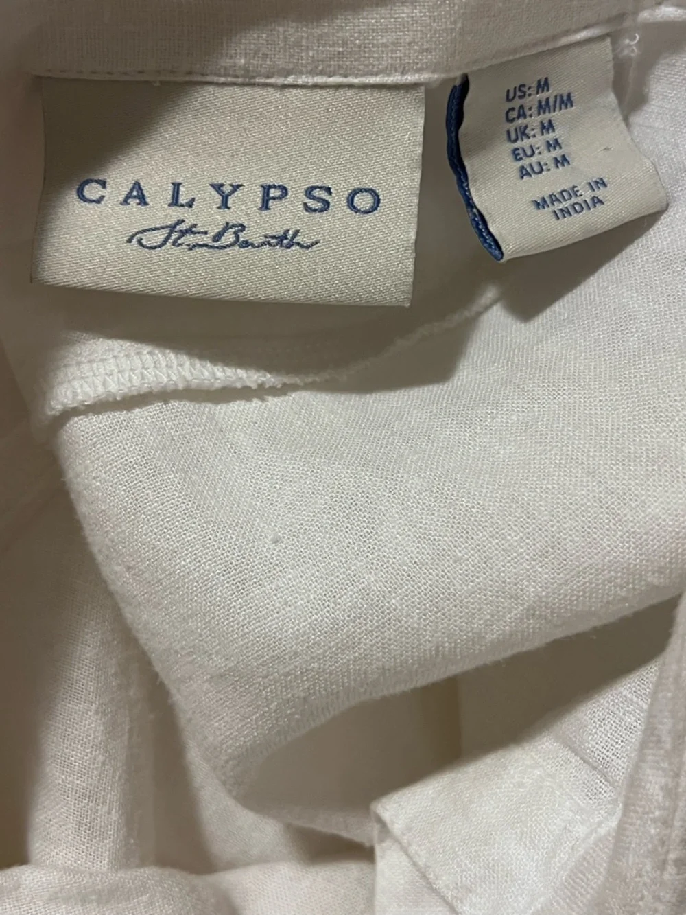 Calypso St. Barth linen blend maxi shirt dress with embroidery - size medium - Picture 11 of 13